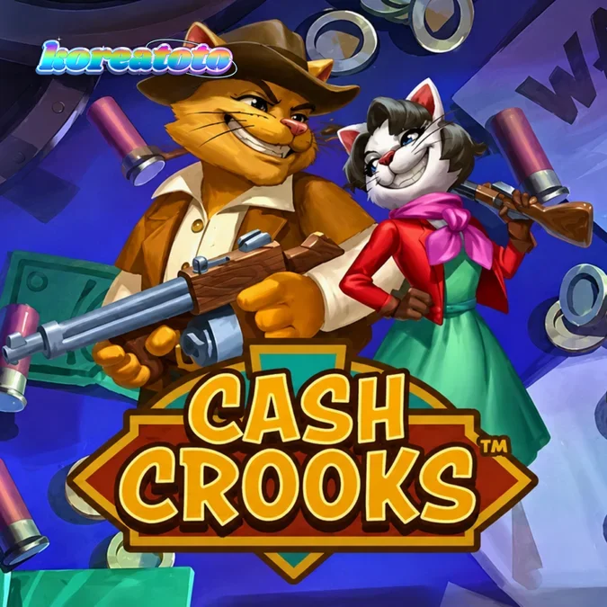 Dua karakter kucing Betty dan Clyve dalam slot Cash Crooks